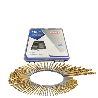 ПРОФЕСИОНАЛЕН КОМПЛЕКТ СВРЕДЛА ЗА МЕТАЛ 100 ЧАСТИ HAWEK