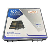 ПРОФЕСИОНАЛЕН КОМПЛЕКТ СВРЕДЛА ЗА МЕТАЛ 100 ЧАСТИ HAWEK