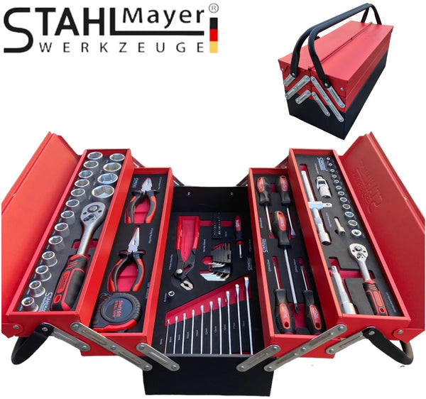 СГЪВАЕМ МЕТАЛЕН КУФАР С ИНСТРУМЕНТИ 86 ЧАСТИ STAHLMAYER