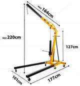 ХИДРАВЛИЧЕН, СГЪВАЕМ КРАН ЗА ДВИГАТЕЛИ ТИП ЖИРАФ 2 ТОНА JCB