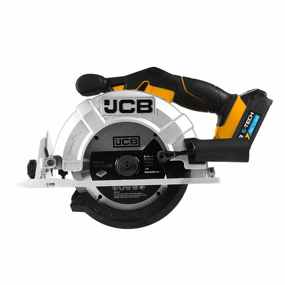 АКУМУЛАТОРЕН РЪЧЕН ЦИРКУЛЯР JCB 18V 165MM С БАТЕРИЯ И ЗАРЯДНО