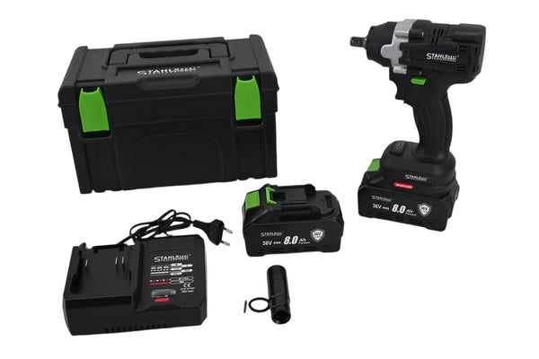 КОМБИНИРАН АКУМУЛАТОРЕН УДАРЕН ГАЙКОВЕРТ / ВИНТОВЕРТ 36V 8AH STAHLMAYER BLACK XR